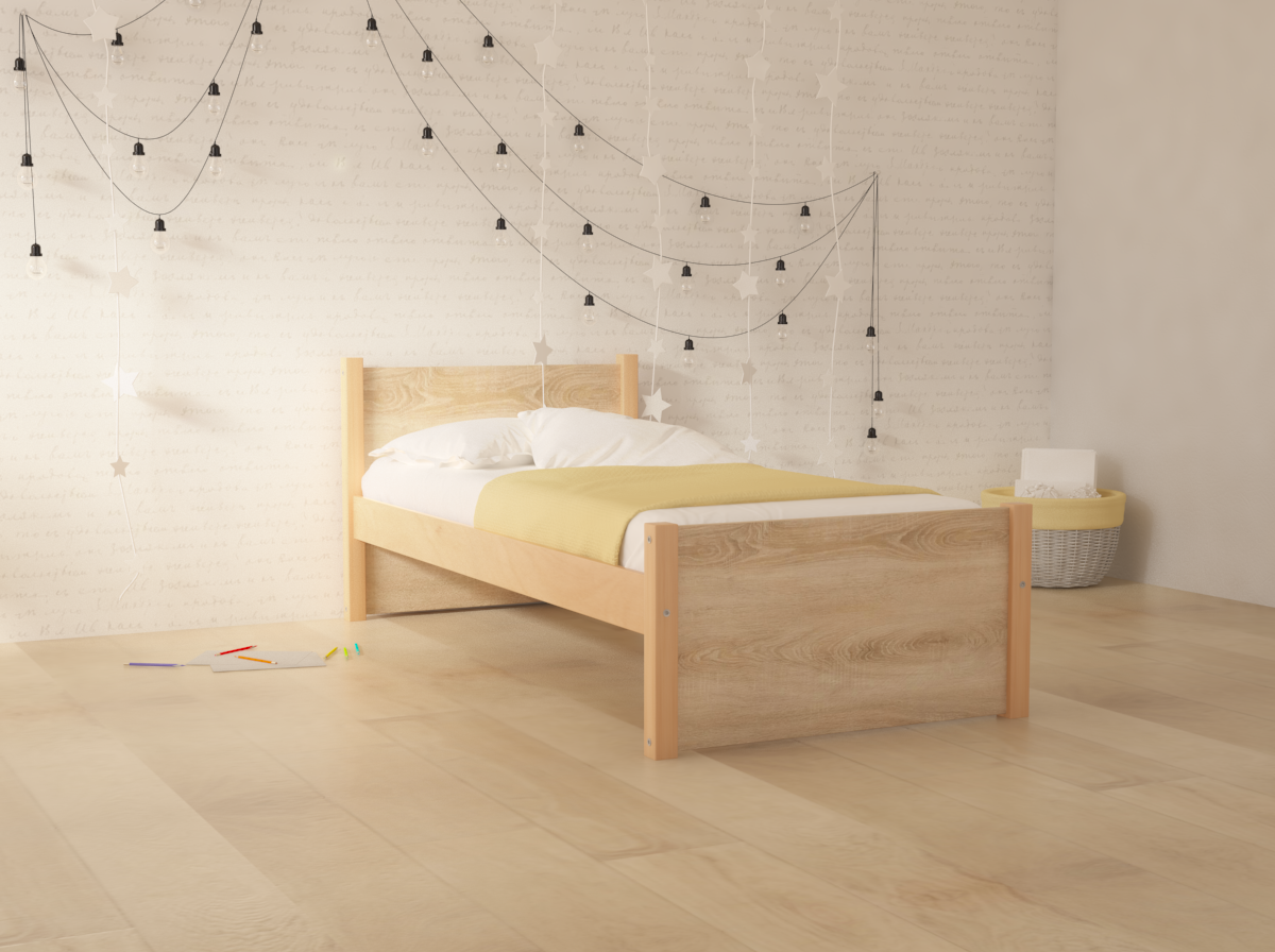 DREAM SINGLE BED NATURAL SOLID BEECH WOOD _ 842 epipla lamia koutsoukos homeandstyle