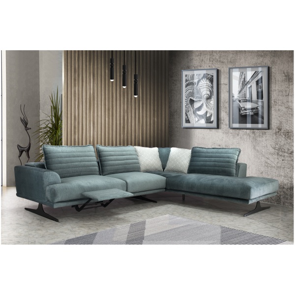Torino epipla koutsoukos lamia homeandstyle1 Γωνιακός καναπές Torino με recliner σε μοντέρνο σαλόνι